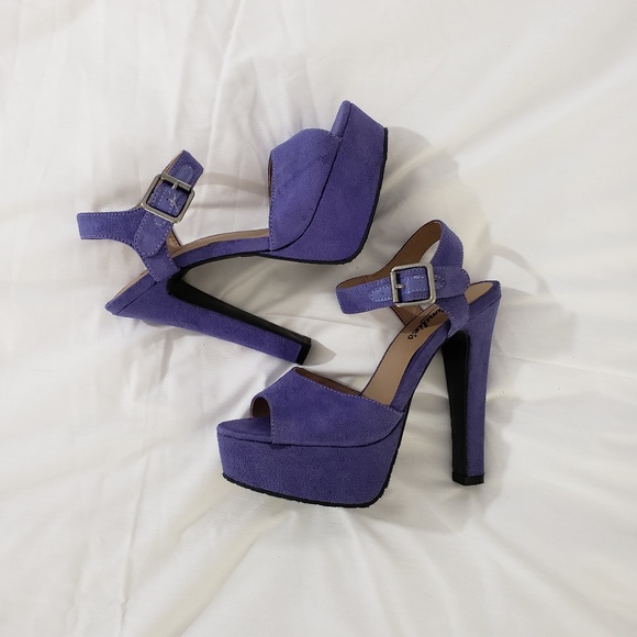 Candie's Shoes - Candie's Purple Suede Platform Sandals Size 6M